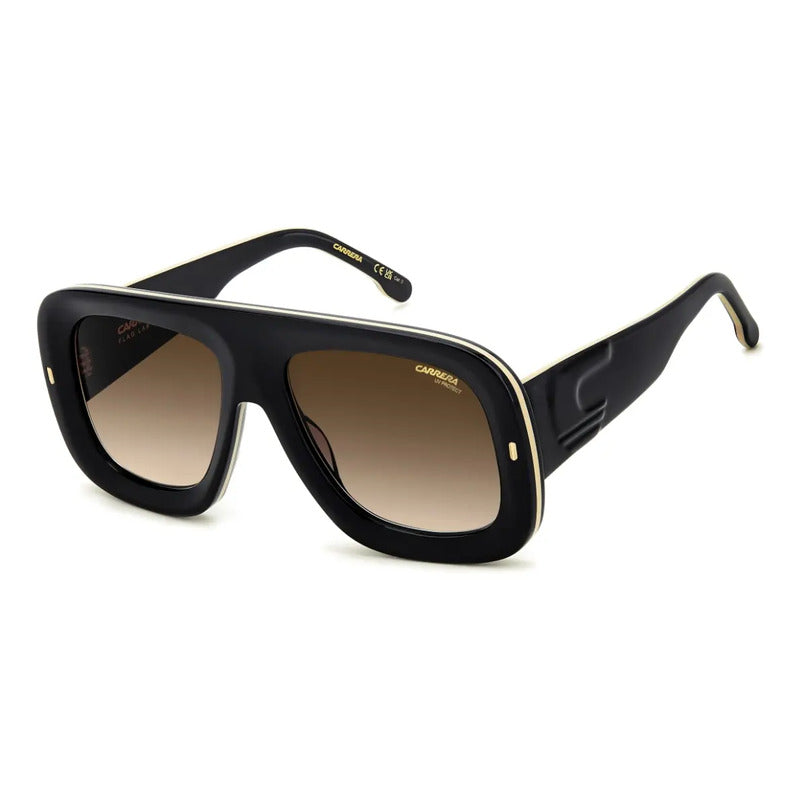 Lentes De Sol Carrera Originales Exclusivos Flaglab 18 2m2 Black Gold Marrón Claro Negro
