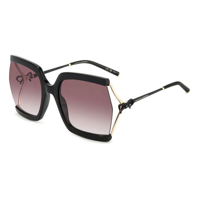 Anteojos De Sol Carolina Herrera Her 0216/g/s, Hk83x Talle L Diseño Único Armazón Negro Y Lente Rosa