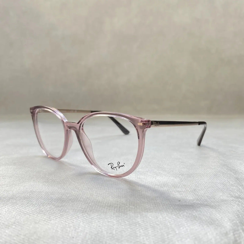 Montura Femenina Ray Ban Grade Rb7246l 5935 53, Original Rosa Translúcido, Brillante Rosa Translúcido- Brillo