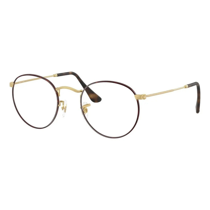 Armazón Ray-ban Redondo Metálico Progresivos Ok Rx3447v 3188 Habana/dorado- Mate