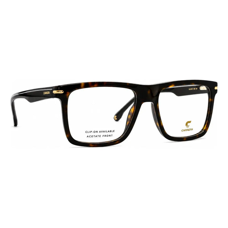 Montura Cuadrada Con Clip Para Hombre Carrera, Talla 57 Havana