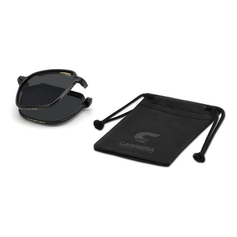 Montura Carrera Cuadrada Con Clip Plegable Polarizado Ca 388 Dorado
