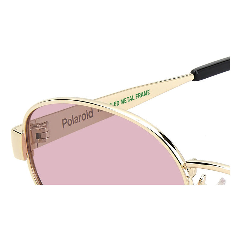Lentes Moda Nuevo Modelo Polarizado Polaroid Pld 6254 Eyr0f Único Dorado Coral Claro