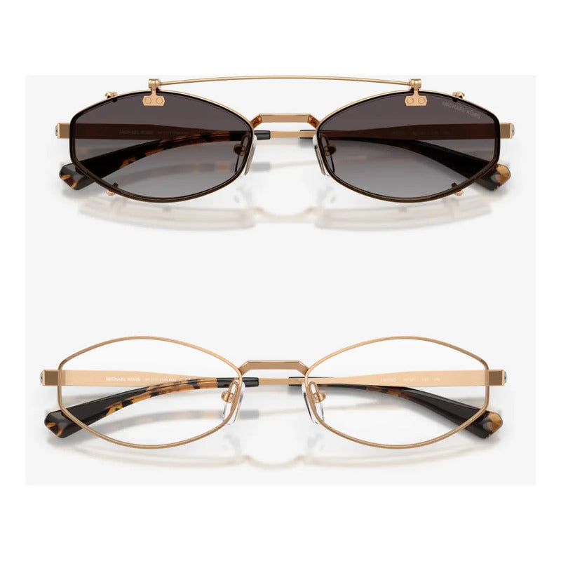 Montura De Anteojos Michael Kors Mk1175 Palo Alto Con Clip, Color Dorado