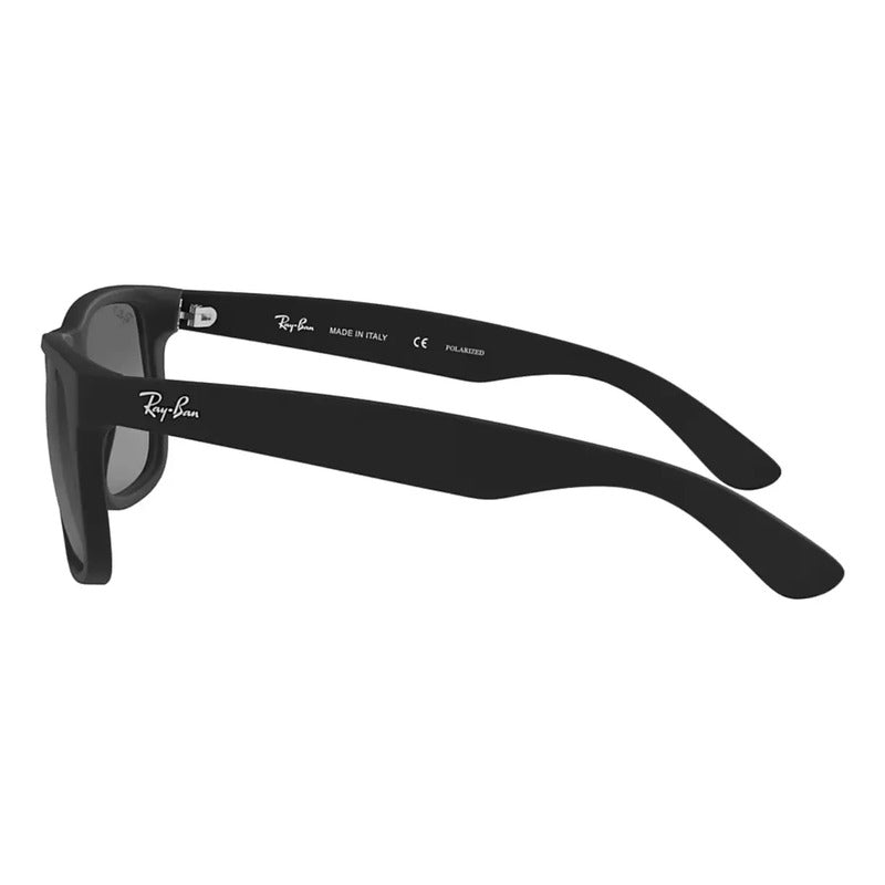 Lentes Justin Ray Ban Polarizados Originales Rb4165, 622/t3 Único Grey Matte Black