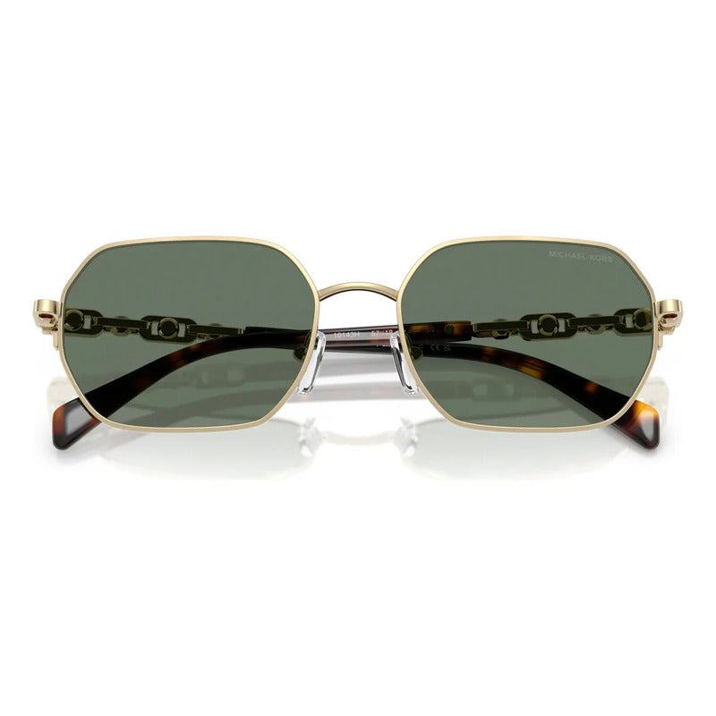 Lentes Mk Michael Kors Nuevo Modelo Retro Mk1165, 10143h Único Dorado Verde Oscuro