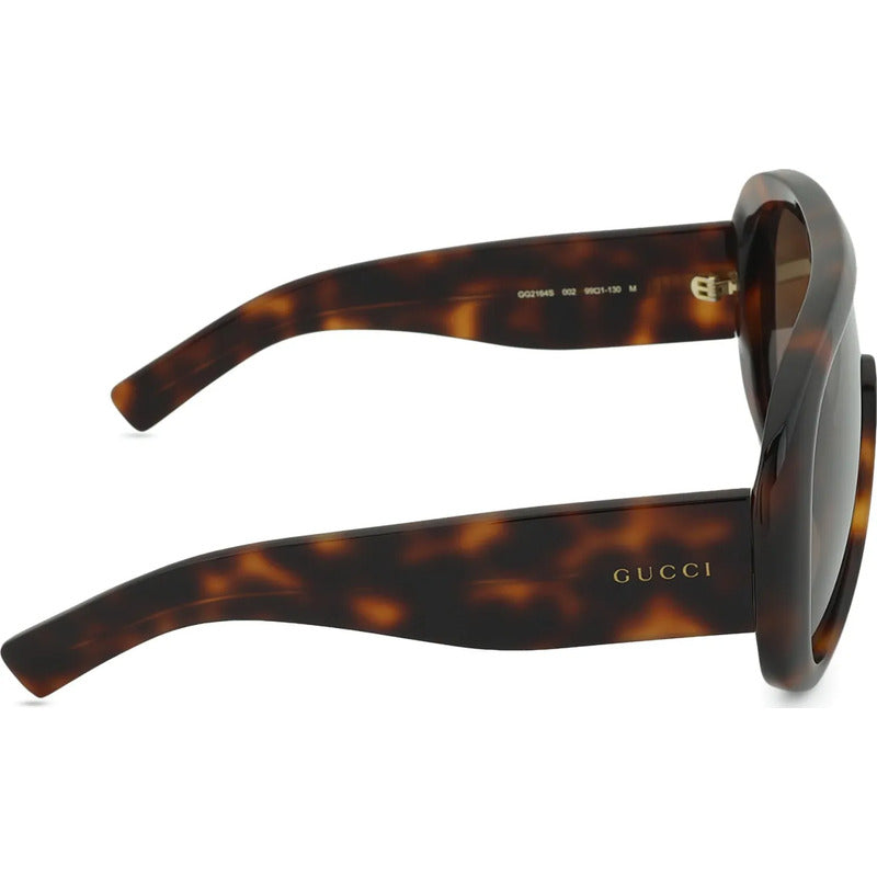Gafas Sol Gucci Mascara Exclusiva Unisex Cafe Habana Gg2164s Único Marrón Oscuro