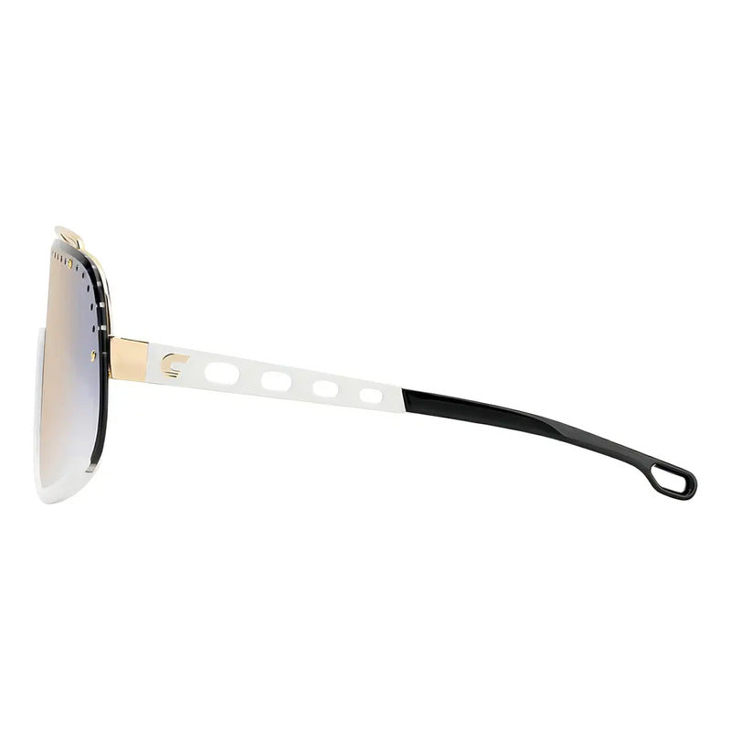 Lentes De Sol Carrera Mascara, Con Lente Azul Claro Y Armazón Blanco
