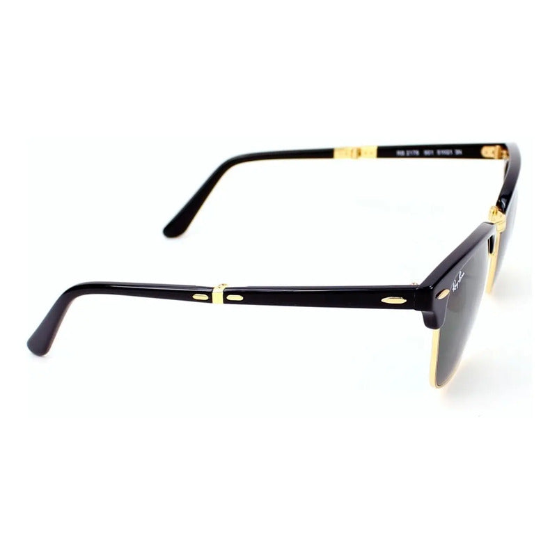 Lentes De Sol Ray Ban Folding Doblables Nuevos Rb2176, 901 Único Verde Oscuro Negro Con Dorado
