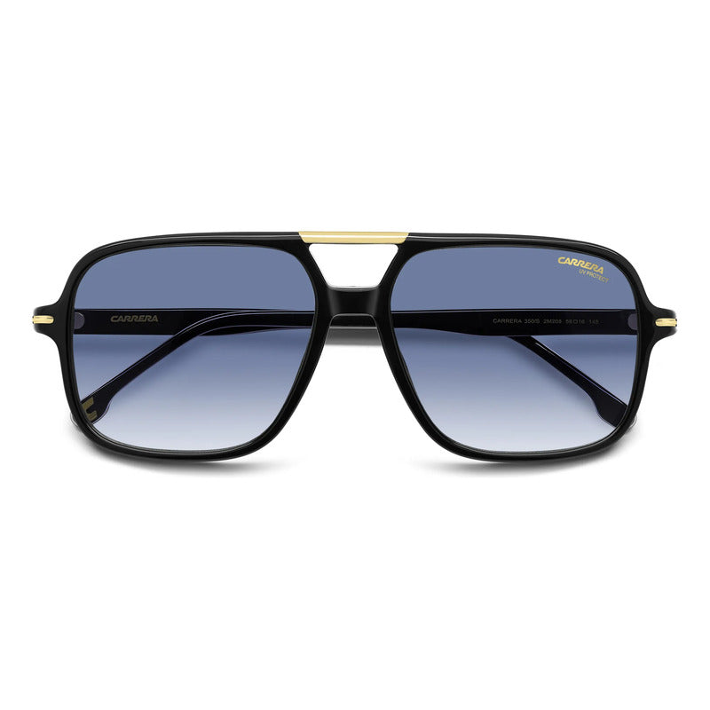 Lentes Carrera Solar Degradado Diseño Piloto Vintage 350s Único Negro Azul Acero