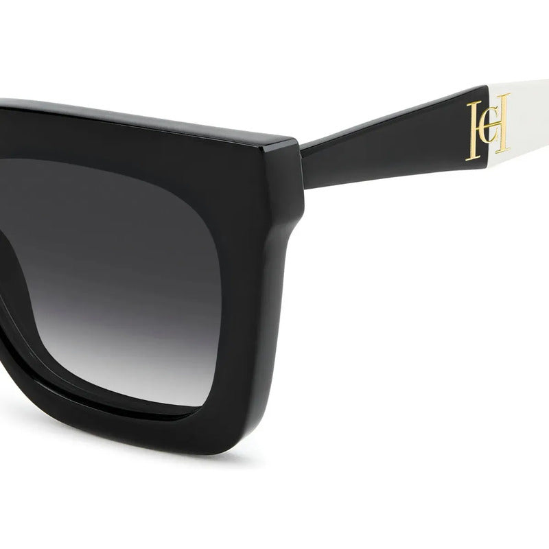 Marco Negro Con Clip Carolina Herrera Her0376/c 80s-52 52 Negro