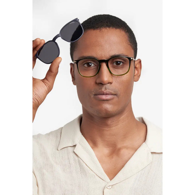 Gafas De Sol Carrera Clip On 332 Cs 4c3 50uc, Color Verde Verde Oscuro