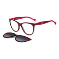 Gafas Carolina Herrera Con Clip On Burgundy Her 0259/cs, Talla 54 Borgoña
