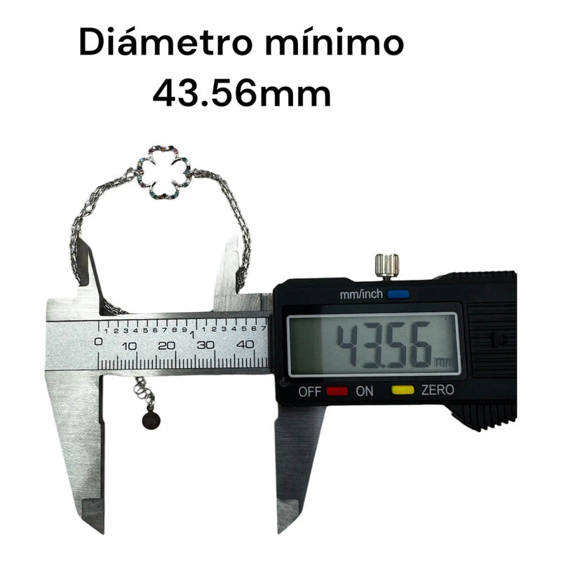 Pulsera De Plata 925 Dama Incrustaciones De Zirconia Modelo1 Plateado 5 Cm 18 Cm