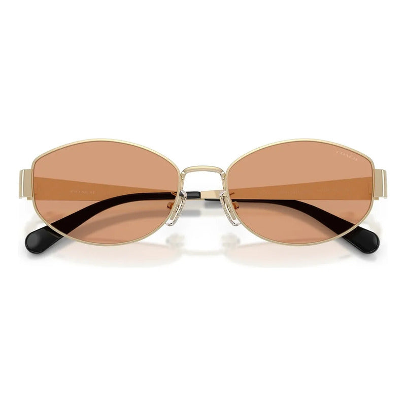 Lentes Coach Metal Dorado Mica Semitransparente Hc7192d Único Dorado Caqui