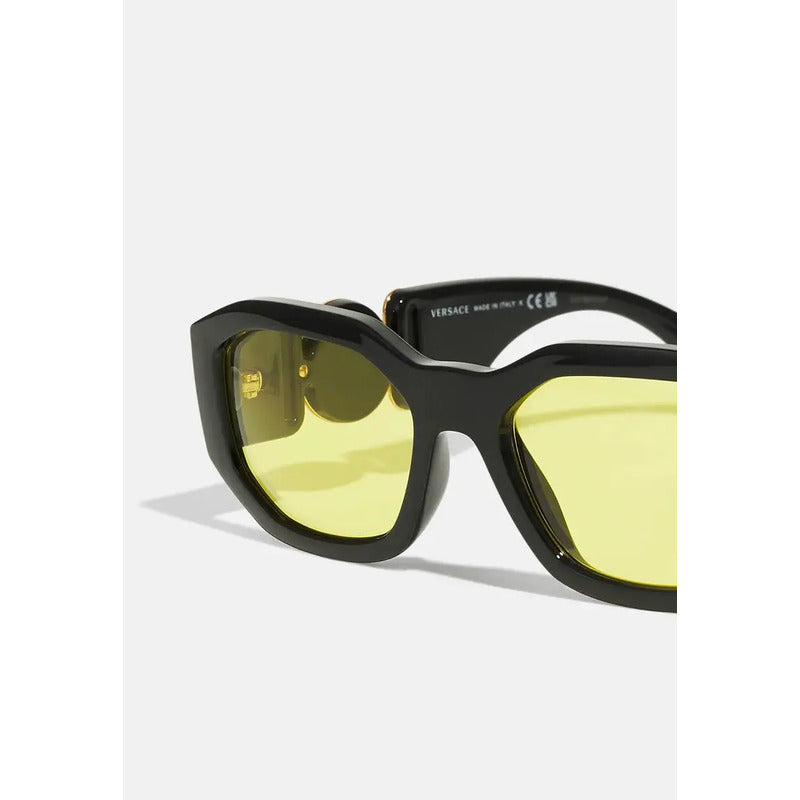Lentes Versace Biggie Lentes Amarillas De Lujo Ve4361 Gb1/85 Único Amarillo Negro