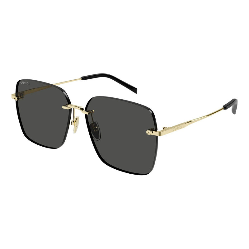 Gafas Sol Gucci Mujer Exclusivo Diseño Al Aire Metal Gg1955s Único Dorado Negro
