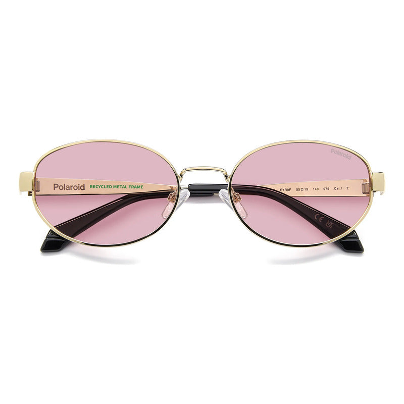 Lentes Moda Nuevo Modelo Polarizado Polaroid Pld 6254 Eyr0f Único Dorado Coral Claro