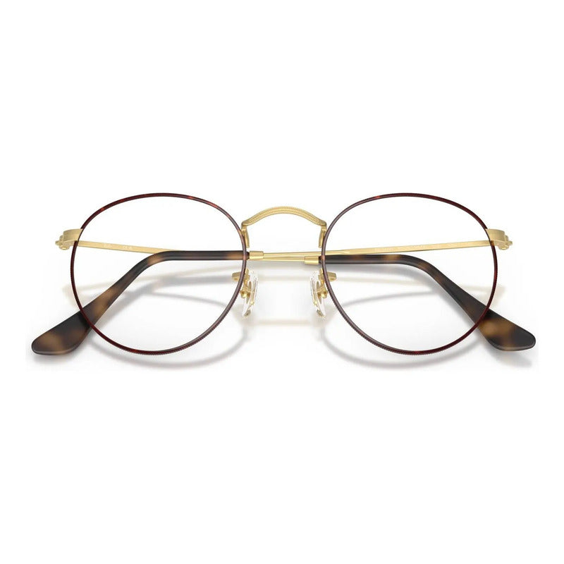 Armazón Ray-ban Redondo Metálico Progresivos Ok Rx3447v 3188 Habana/dorado- Mate