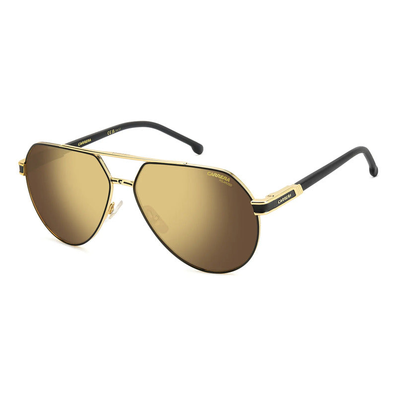 Lentes Carrera Piloto Espejeados Polarizados 1067/s, I46yl Único Dorado Negro