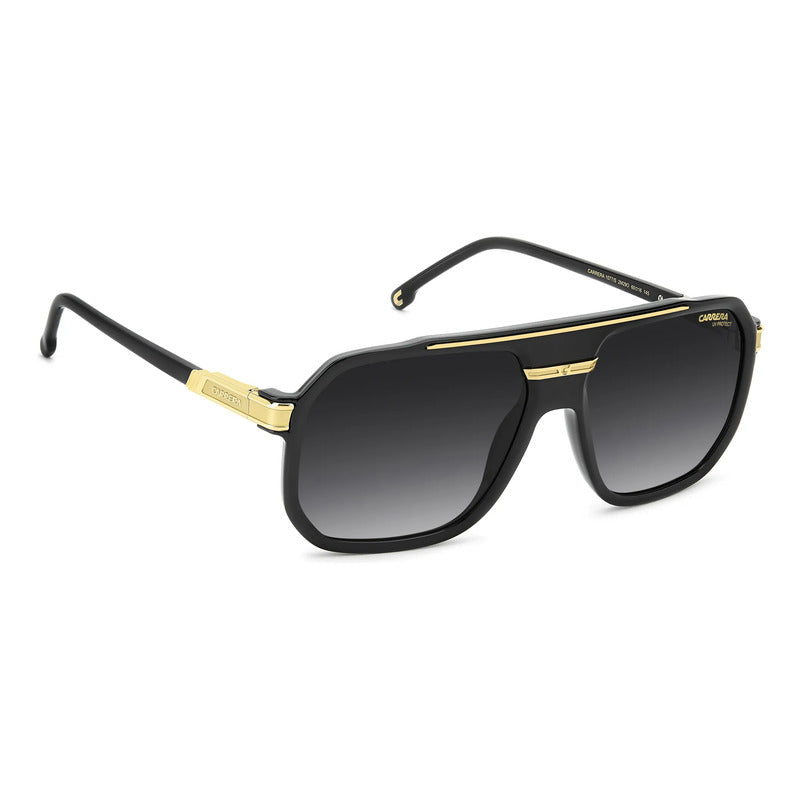 Lentes Carrera Solar Diseño Moderno Con Logo C Frontal 1077s Único Negro Dorado