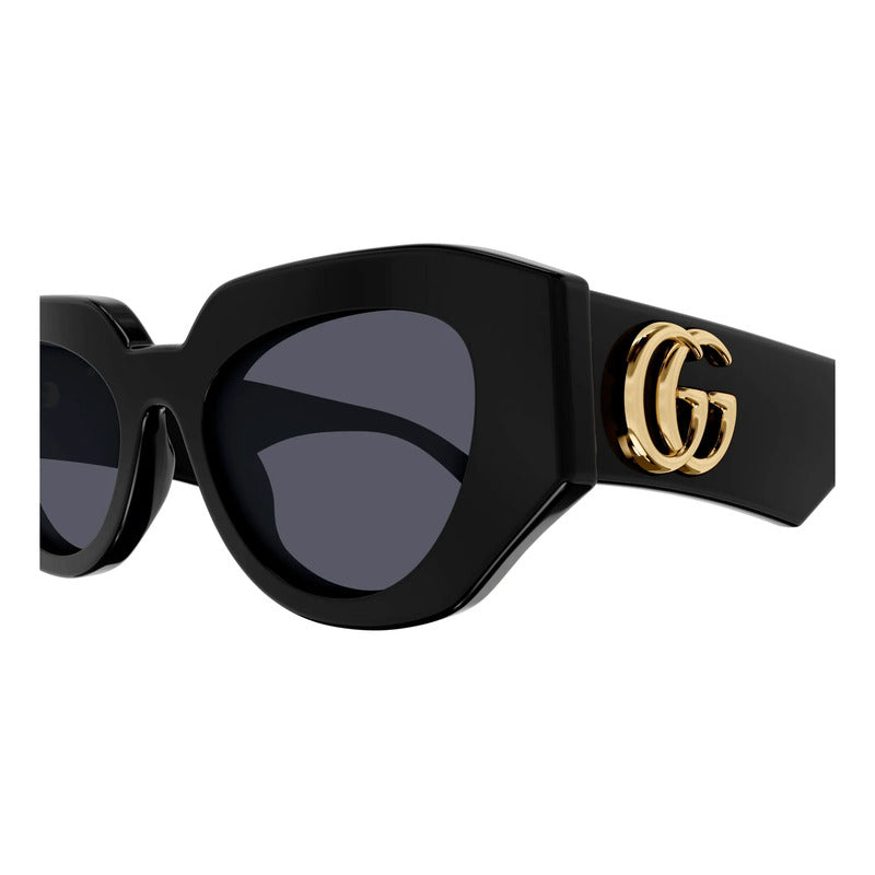Lentes De Sol Gucci Italiano Negro Lujo Exclusivo Gg1421 001 Único Negro