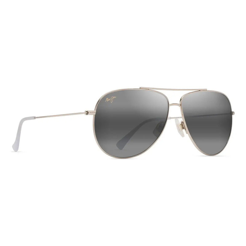 Lentes Maui Jim Metálicos Gota Grande Mj674-16a Hauoli Xl Único Negro Dorado Suave Oro Suave