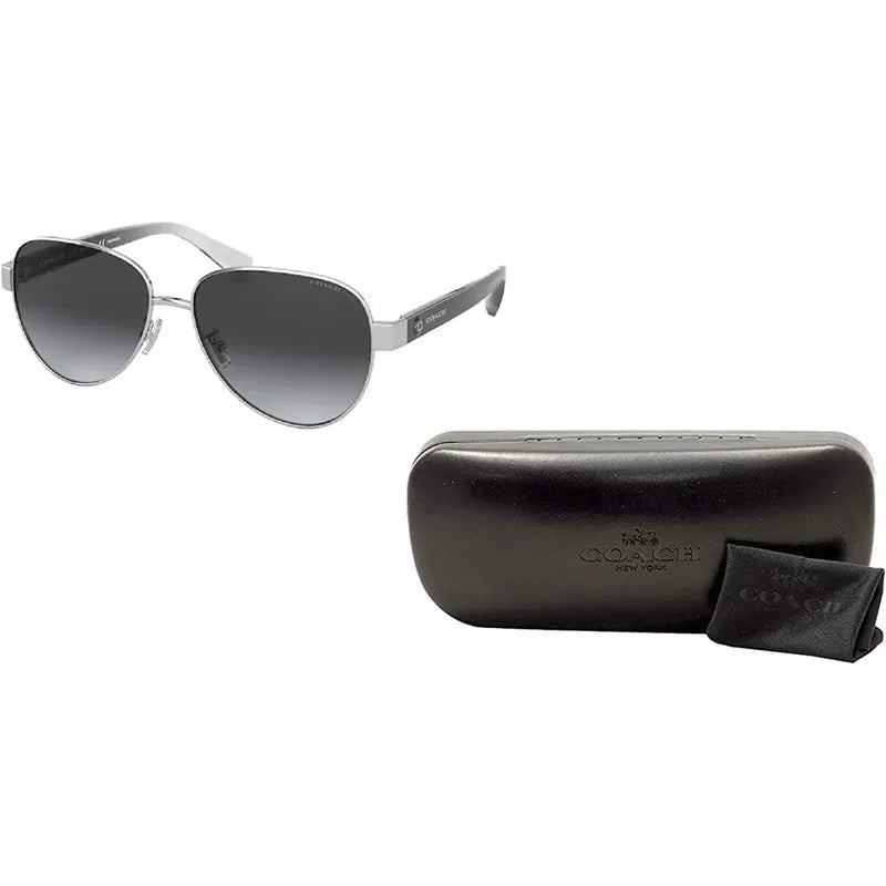 Lentes De Sol Polarizados Dama Coach Originales 9001t3hc7111 Único Negro Plata