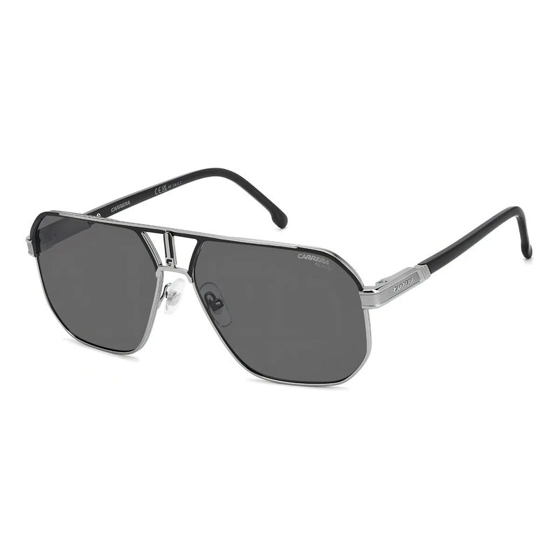 Lentes De Sol Carrera Redondos Para Hombre Con Lente Polarizada Y Protección Uv Negro Gris Oscuro