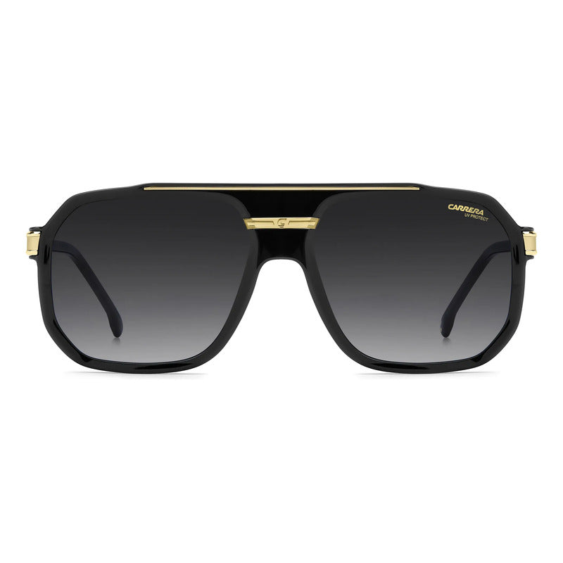 Lentes Carrera Solar Diseño Moderno Con Logo C Frontal 1077s Único Negro Dorado