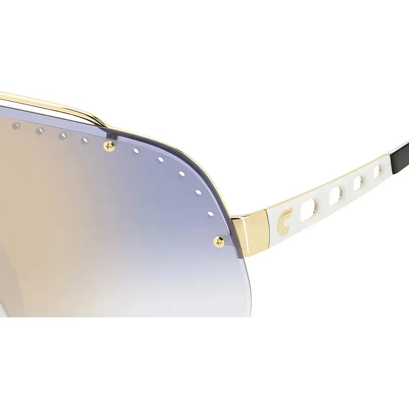 Lentes De Sol Carrera Mascara, Con Lente Azul Claro Y Armazón Blanco
