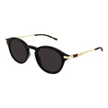 Lentes De Sol Gucci Redondos Lujo Unisex Originales Gg1890s Único Negro Dorado