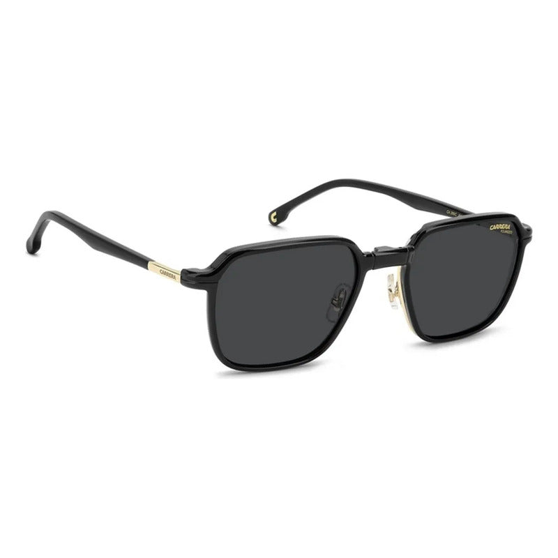 Montura Carrera Cuadrada Con Clip Plegable Polarizado Ca 388 Dorado
