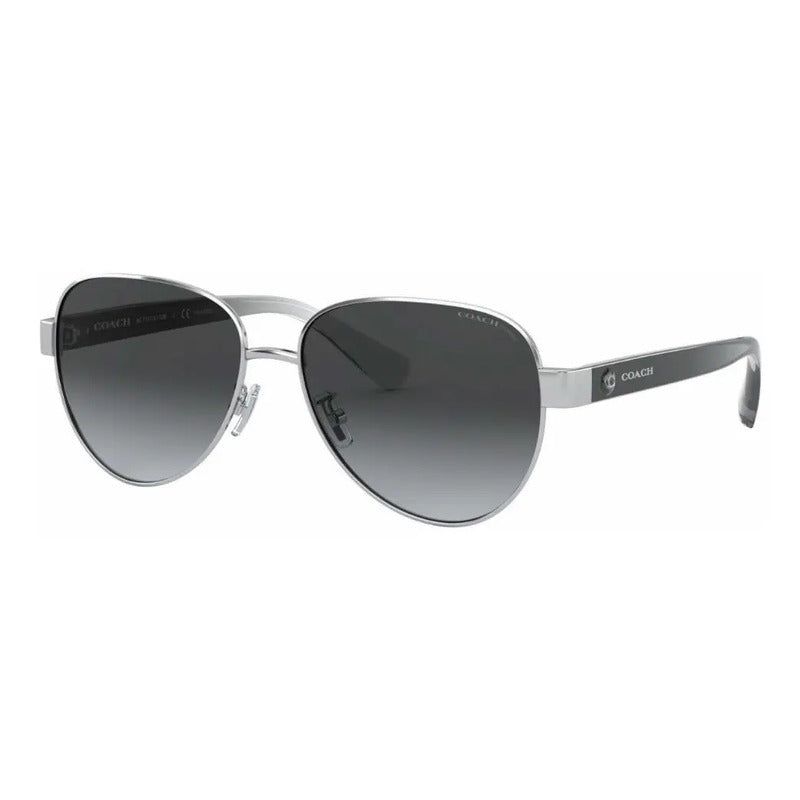 Lentes De Sol Polarizados Dama Coach Originales 9001t3hc7111 Único Negro Plata