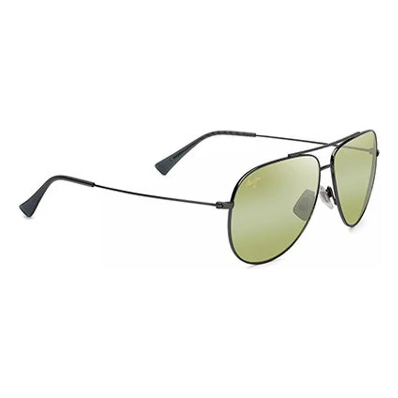 Gafas De Sol Maui Jim Hauoli Xl | Polarizados Uv Ht674-17a Único Verde Claro Negro