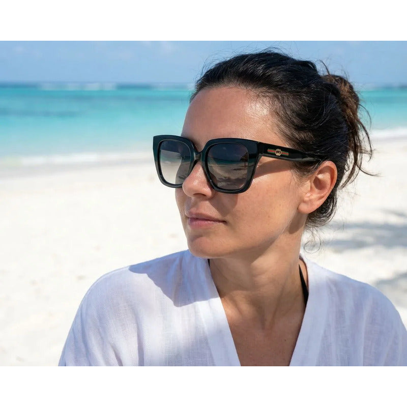 Lentes De Sol Polarizados Dama Elegantes Hechos Italiagg2102 Único Negro