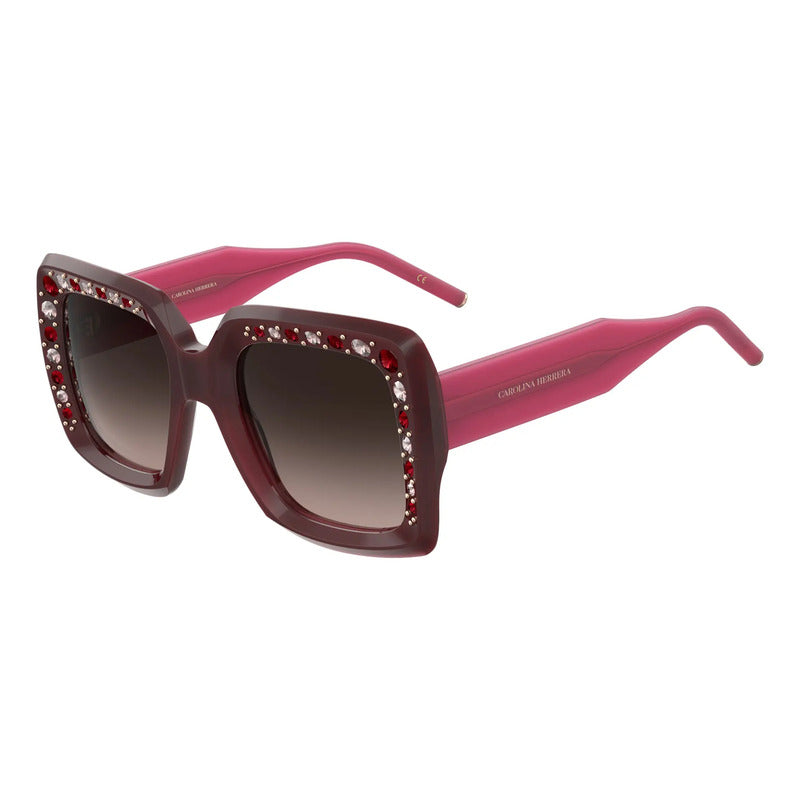 Lentes De Sol Carolina Herrera Ch Cristales 0178/s, 0t5ha 2064840t553ha Café Tinto Rosa
