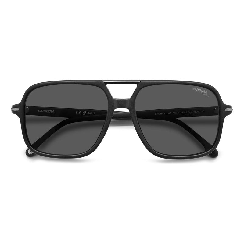 Gafas Carrera Piloto Polarizado Doble Puente 350s Rzzm9 Único Negro