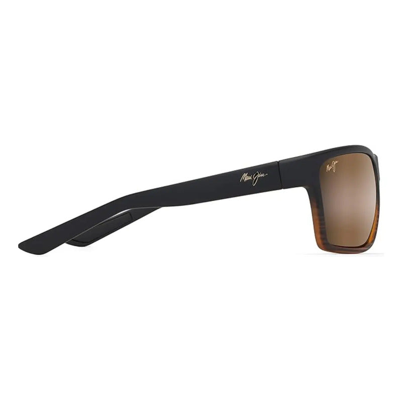 Gafas De Sol Polarizadas Alenuihaha De Maui Jim Para Hombres Y Mujeres - Color: Rayas Marrones Oscuras/bronce Hcl Cuadrado