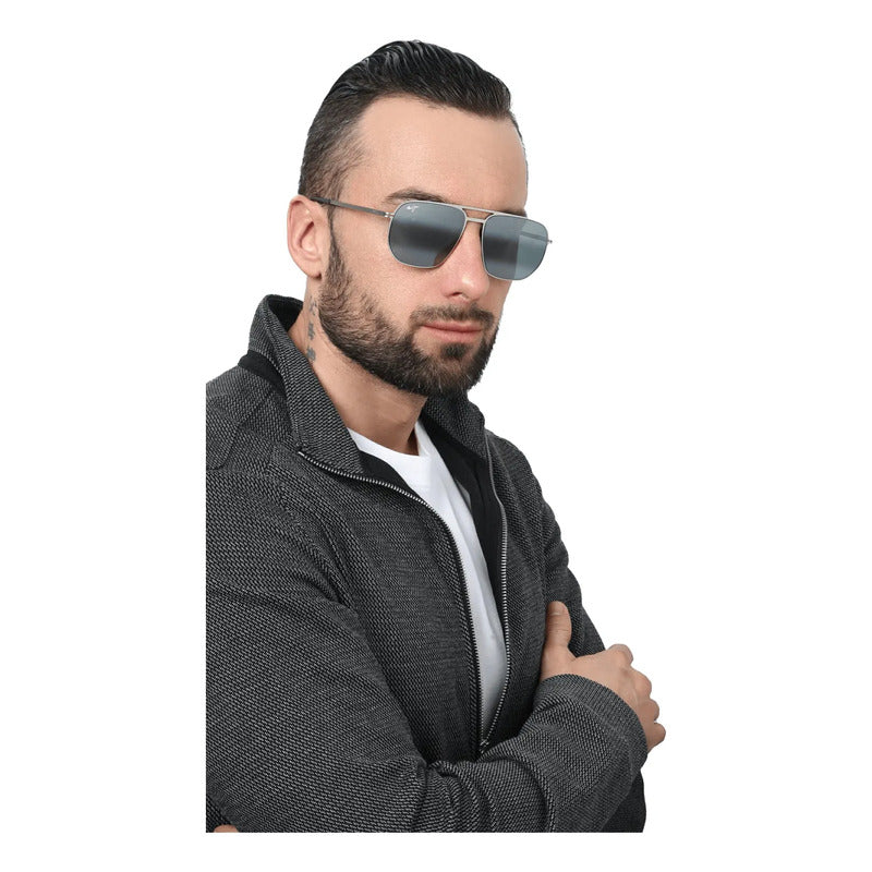 Gafas Maui Jim Acero Inoxidable Modelo Ultraligero 605-17 Único Negro Gris