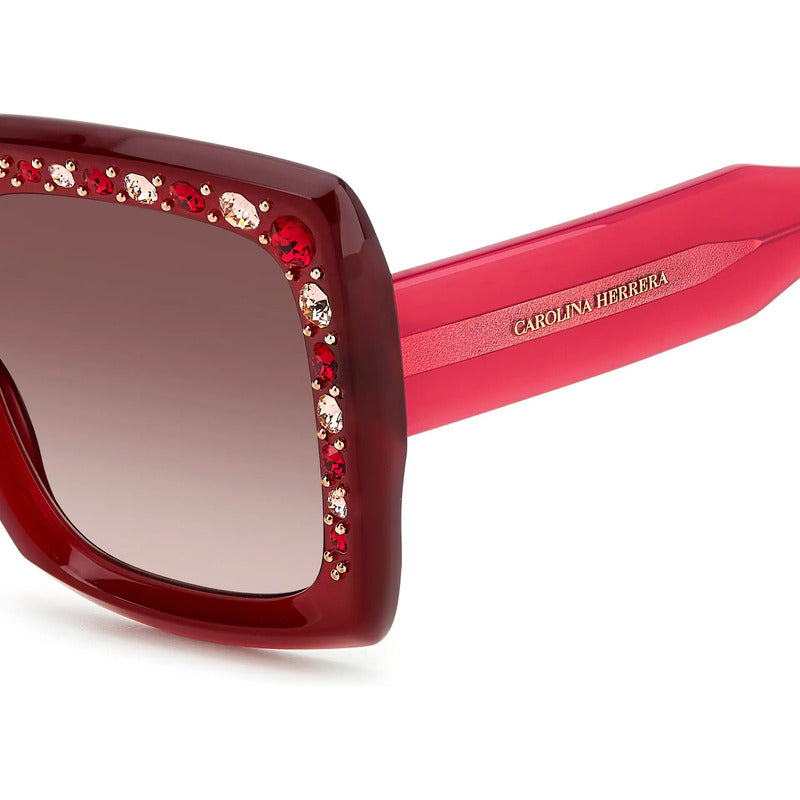 Lentes De Sol Carolina Herrera Ch Cristales 0178/s, 0t5ha 2064840t553ha Café Tinto Rosa