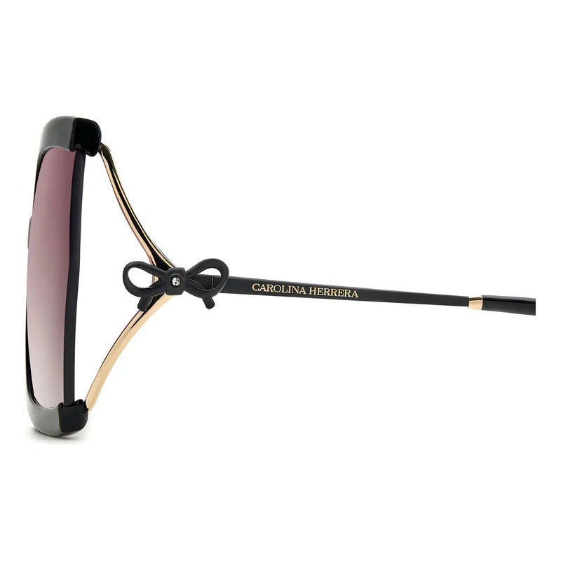 Anteojos De Sol Carolina Herrera Her 0216/g/s, Hk83x Talle L Diseño Único Armazón Negro Y Lente Rosa