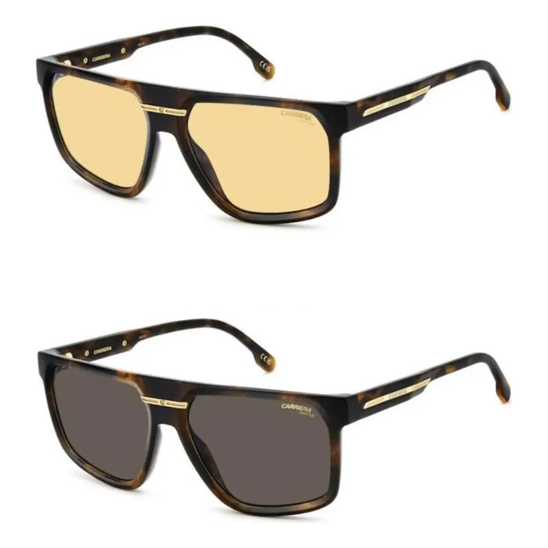 Lentes De Sol Carrera Fotocromatico Italiano Amarillo C14s Único Café Amarillo