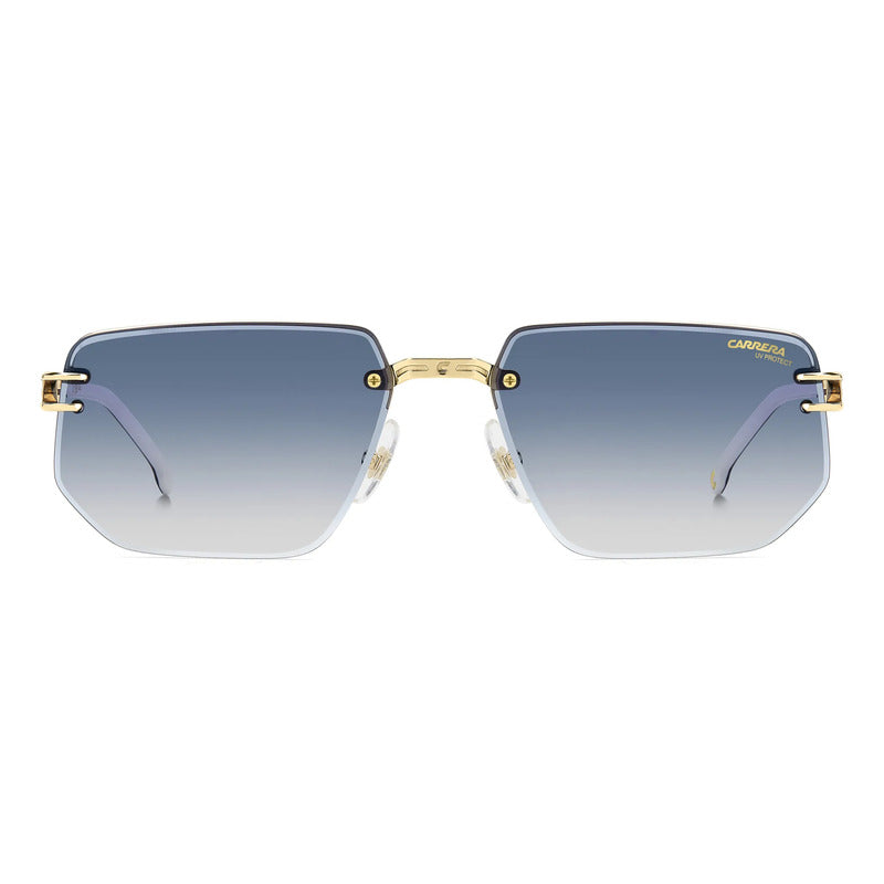 Lentes Carrera Estilo Técnico Bisagras Flexibles Cómodo 1070 Único Dorado Azul Acero