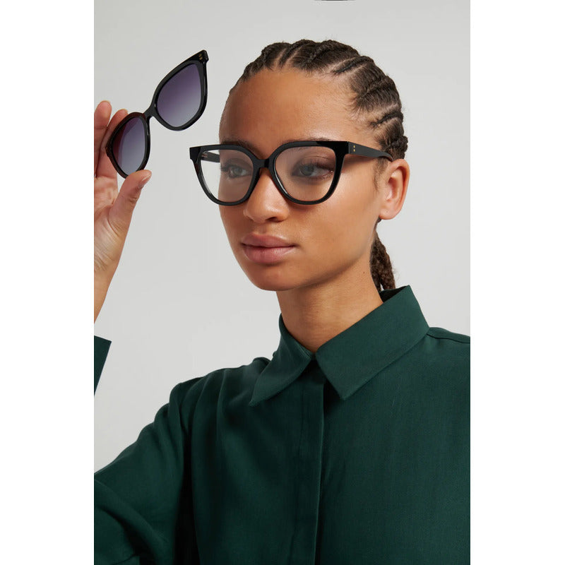 Armazón Con Clip Polarizado Graduable Para Mujer D596 08a17 Negro