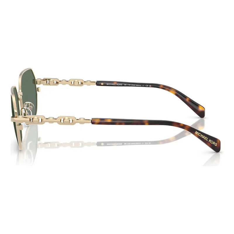 Lentes De Sol Michael Kors Saint Martin Con Armazón Dorado Y Cristales Verdes Verde