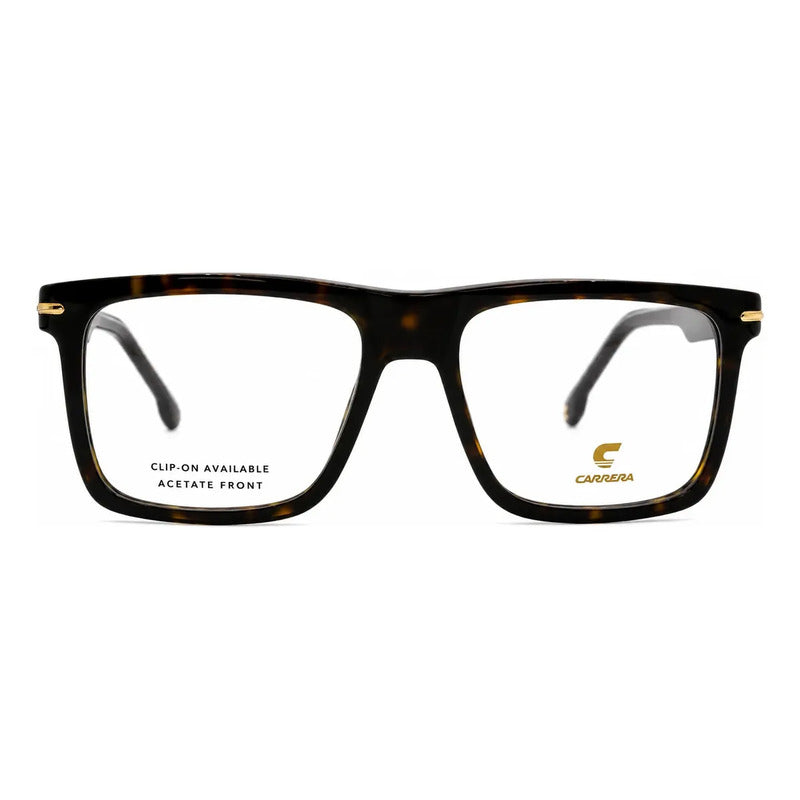 Montura Cuadrada Con Clip Para Hombre Carrera, Talla 57 Havana