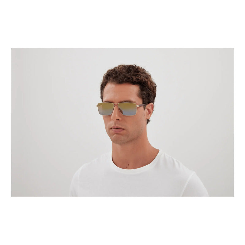 Lentes De Sol Maui Jim Italianas De Lujo Cristal Dgs621-16 Único Dorado Dorado Oscuro Marrón Oscuro