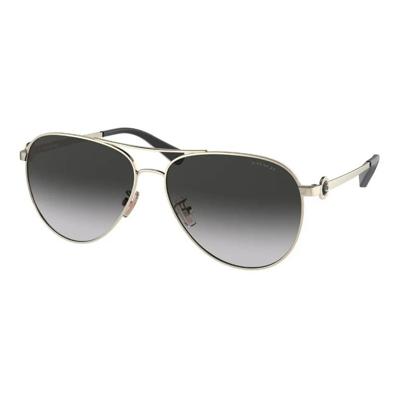 Lentes De Sol Polarizados Dama Coach Originales 9001t3hc7111 Único Negro Plata