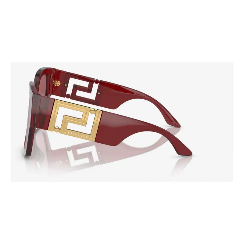 Gafas Solares Retro Versace Modelo Nuevo Ve4402, 388/69 Único Violeta Oscuro Bordo Transparente Bordo Transparente/dorado